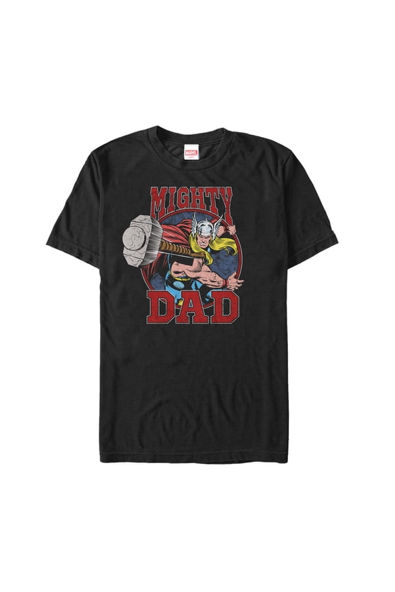 Men's Marvel Father's Day Thor Mighty Dad Hammer Graphic Tee Black Medium