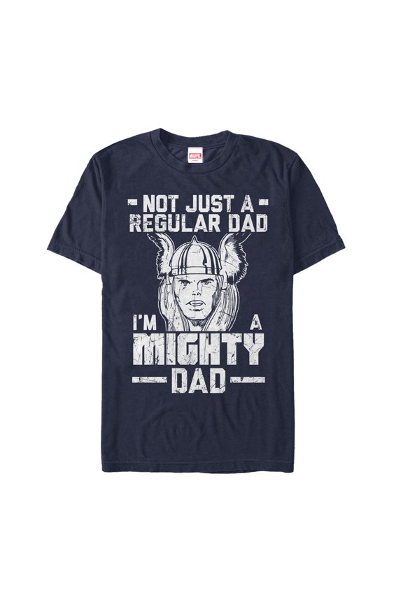 Men's Marvel Father's Day Thor Not Regular Dad Graphic Tee Navy Blue X Large