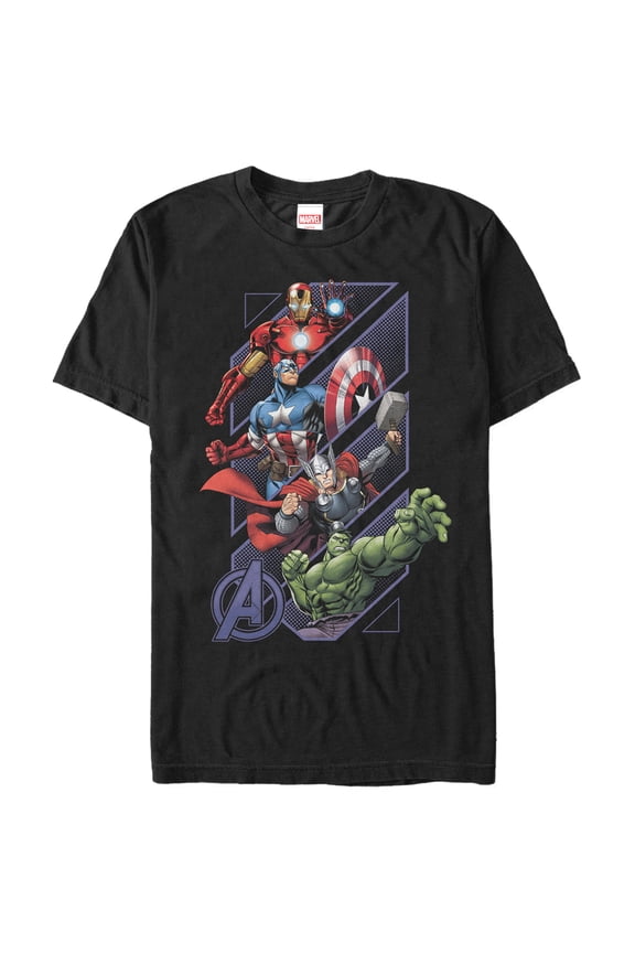 Men's Marvel Four Avengers Graphic Tee Black Large