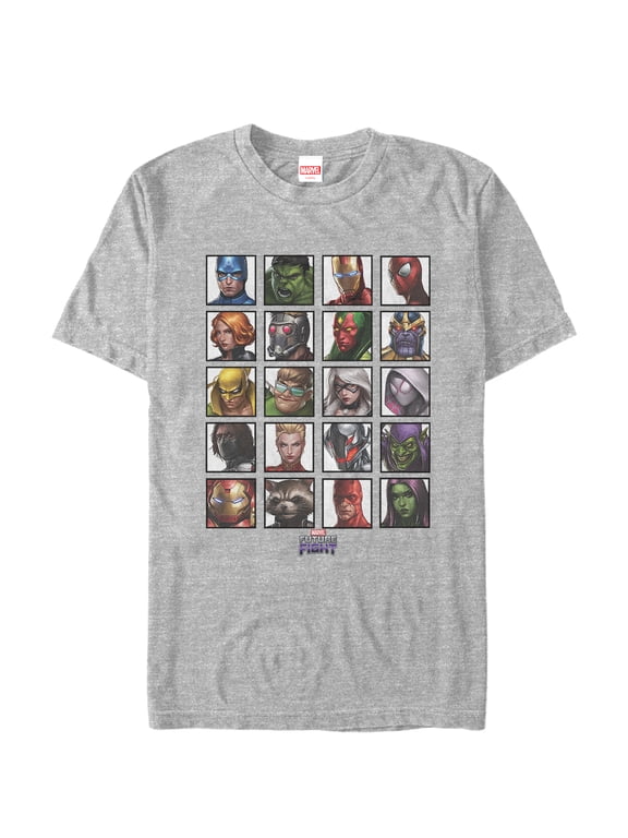 Men's Marvel Future Fight Character Panel Graphic Tee Athletic Heather X Large