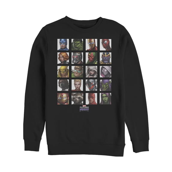 Men's Marvel Future Fight Character Panel Sweatshirt Black 2X Large
