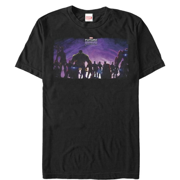 Men's Marvel Future Fight Character Silhouette Graphic Tee Black 4X Large