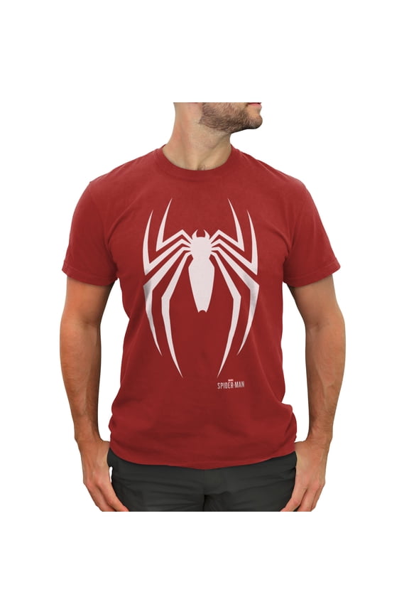 Men's Marvel Gamerverse Spider-Man Logo Graphic Tee Red Heather Large