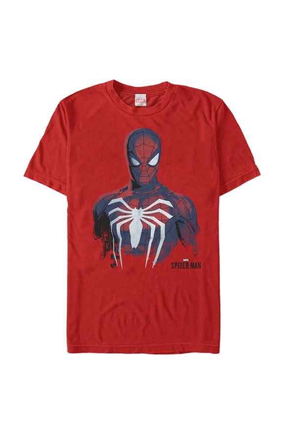 Men's Marvel Gamerverse Spider-Man Paint Print Graphic Tee Red 2X Large