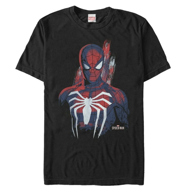 Men's Marvel Gamerverse Spider-Man Streak  Graphic Tee Black X Large