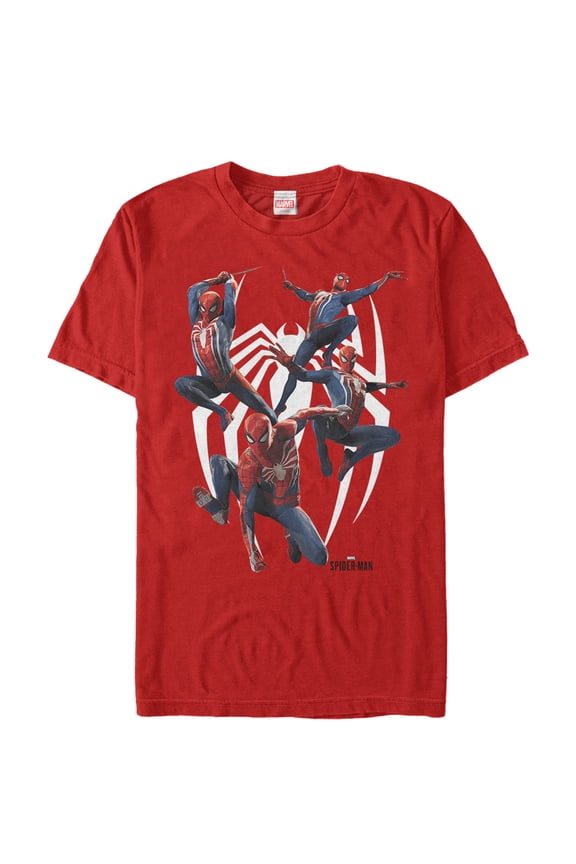 Men's Marvel Gamerverse Spider-Man Trio  Graphic Tee Red Medium