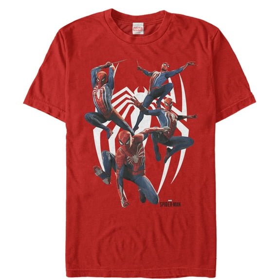 Men's Marvel Gamerverse Spider-Man Trio Graphic Tee Red Small