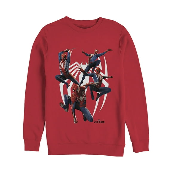Men's Marvel Gamerverse Spider-Man Trio  Sweatshirt Red 2X Large