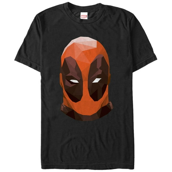 Men's Marvel Geometric Deadpool Mask Graphic Tee Black Large
