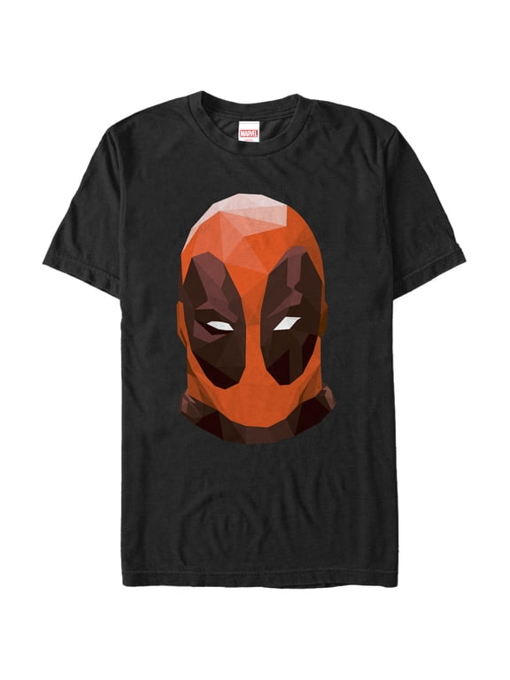 Men's Marvel Geometric Deadpool Mask Graphic Tee Black Medium