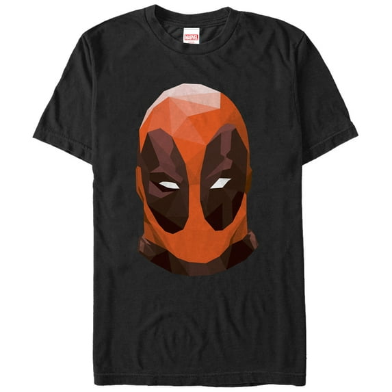 Men's Marvel Geometric Deadpool Mask Graphic Tee Black Small