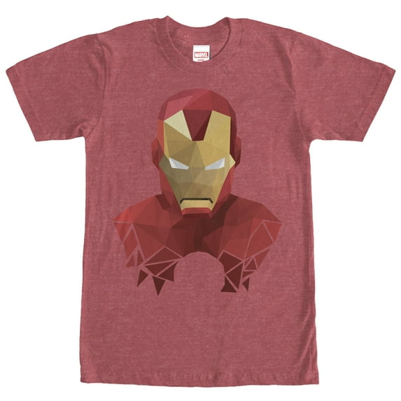 Men's Marvel Geometric Iron Man Graphic Tee Red Heather 2X Large