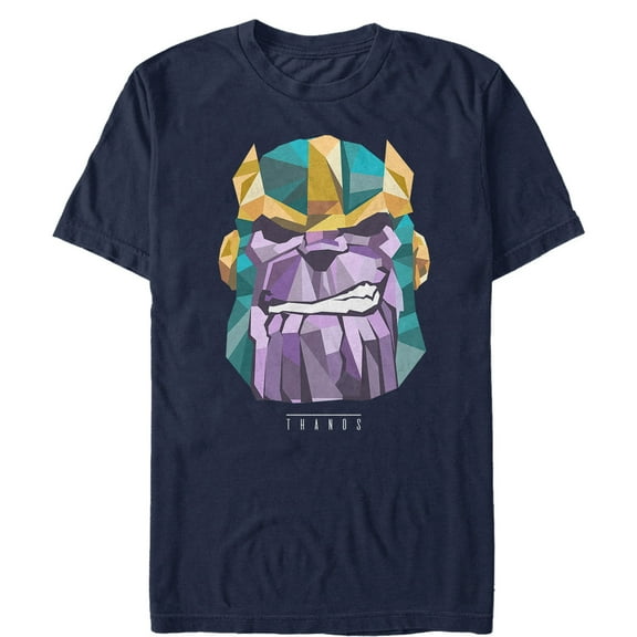 Men's Marvel Geometric Thanos  Graphic Tee Navy Blue Large