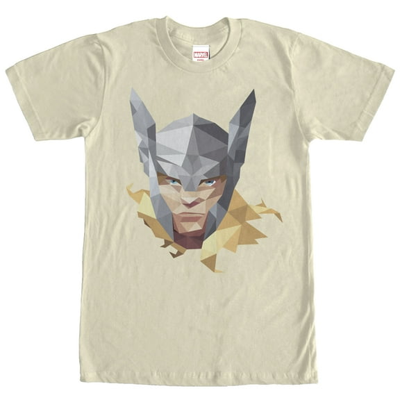 Men's Marvel Geometric Thor Portrait  Graphic Tee Cream Medium