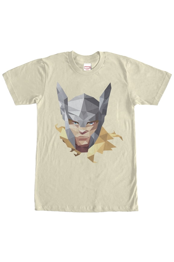 Men's Marvel Geometric Thor Portrait Graphic Tee Cream Medium