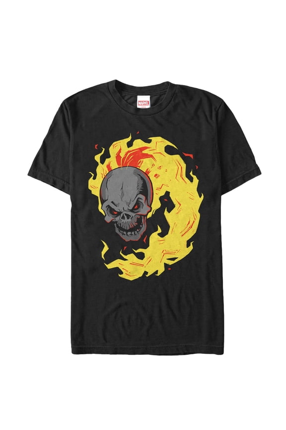 Men's Marvel Ghost Rider Cartoon Graphic Tee Black Small