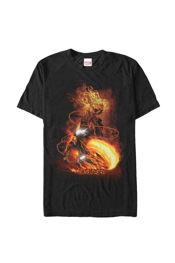 Men's Marvel Ghost Rider Fire Fury Graphic Tee Black Large