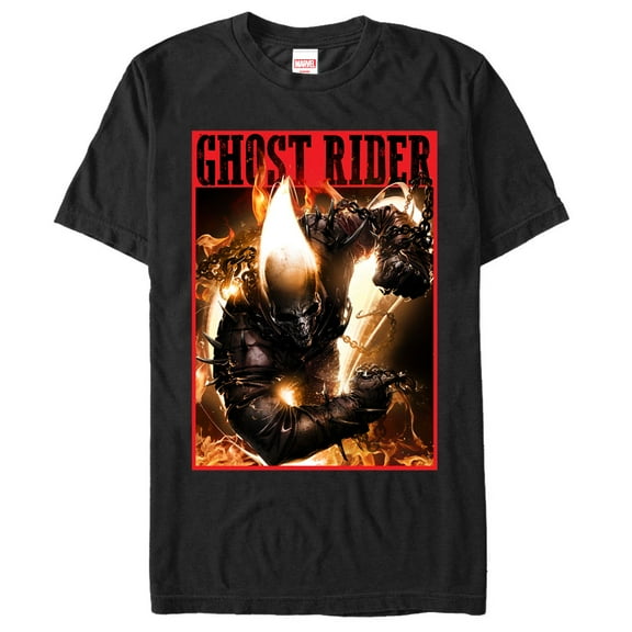 Men's Marvel Ghost Rider Fury  Graphic Tee Black 2X Large
