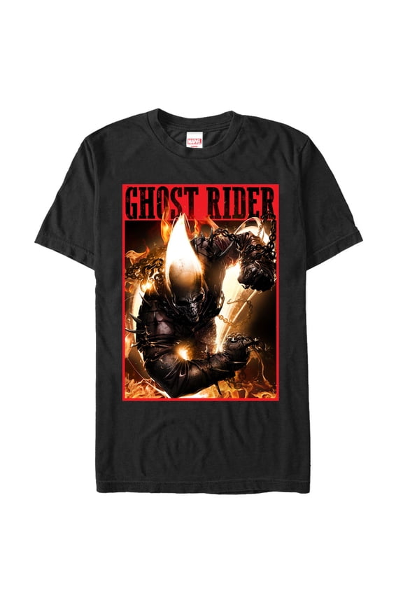 Men's Marvel Ghost Rider Fury Graphic Tee Black Large