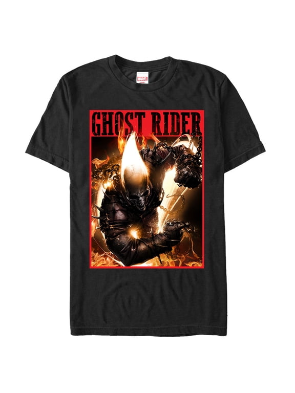Men's Marvel Ghost Rider Fury Graphic Tee Black X Large