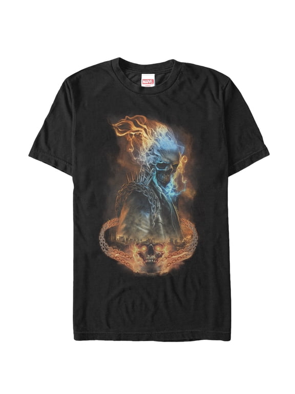 Men's Marvel Ghost Rider Hellfire Chain Graphic Tee Black 5X Large
