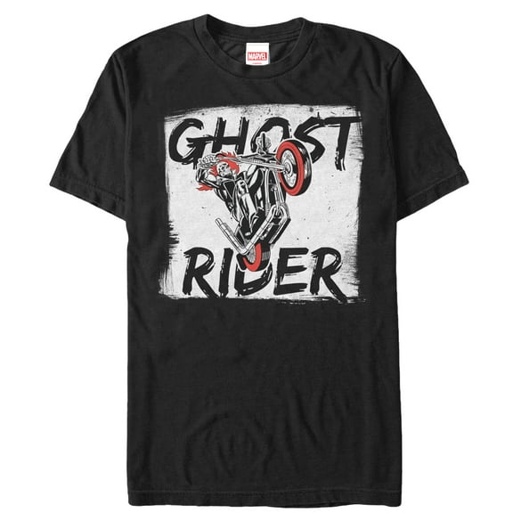 Men's Marvel Ghost Rider Paint Print  Graphic Tee Black X Large