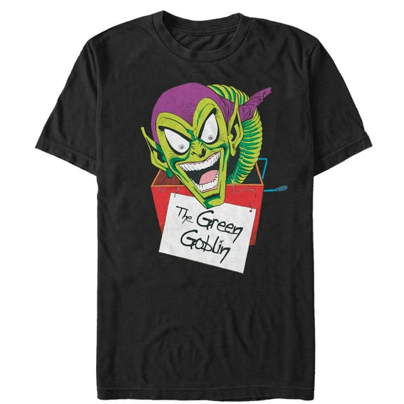 Men's Marvel Goblin Cartoon  Graphic Tee Black 2X Large