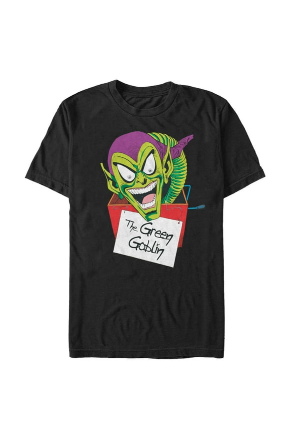 Men's Marvel Goblin Cartoon  Graphic Tee Black 2X Large