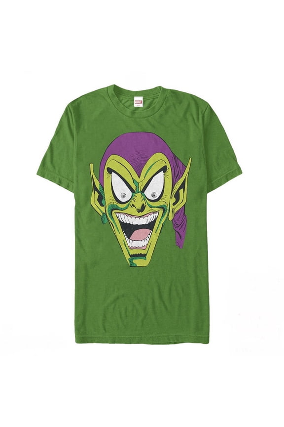 Men's Marvel Goblin Laugh  Graphic Tee Kelly Green 3X Large