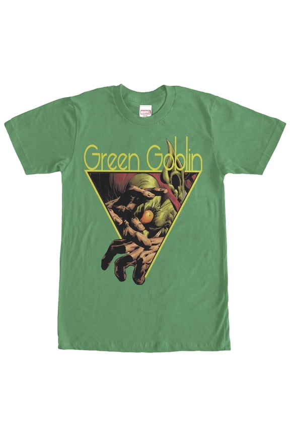 Men's Marvel Goblin Triangle  Graphic Tee Kelly Green Medium