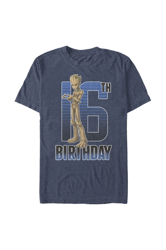 Men's Marvel Groot 16th Birthday Graphic Tee Navy Blue Heather 3X Large