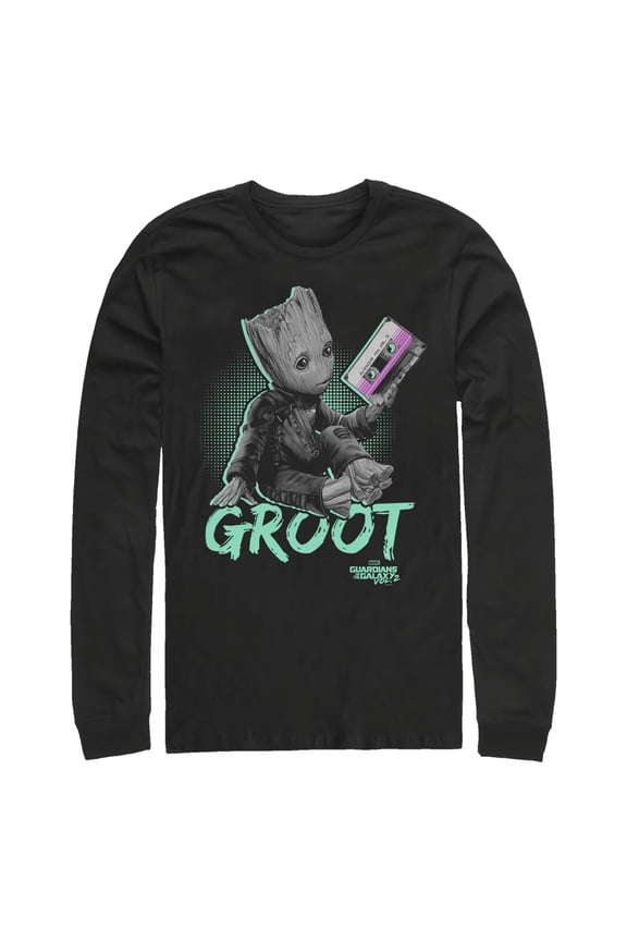 Men's Marvel Groot Awesome Mix Neon Long Sleeve Shirt