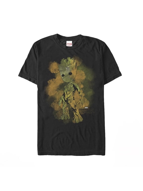 Men's Marvel Guardians of the Galaxy Vol. 2 Groot Smudge Graphic Tee Black Medium