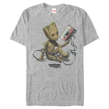 Men's Marvel Guardians Of The Galaxy Vol. 2 Groot Tape Portrait  Graphic Tee Athletic Heather X Large