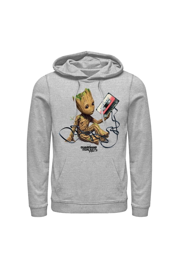 Men's Marvel Guardians Of The Galaxy Vol. 2 Groot Tape Portrait  Pull Over Hoodie