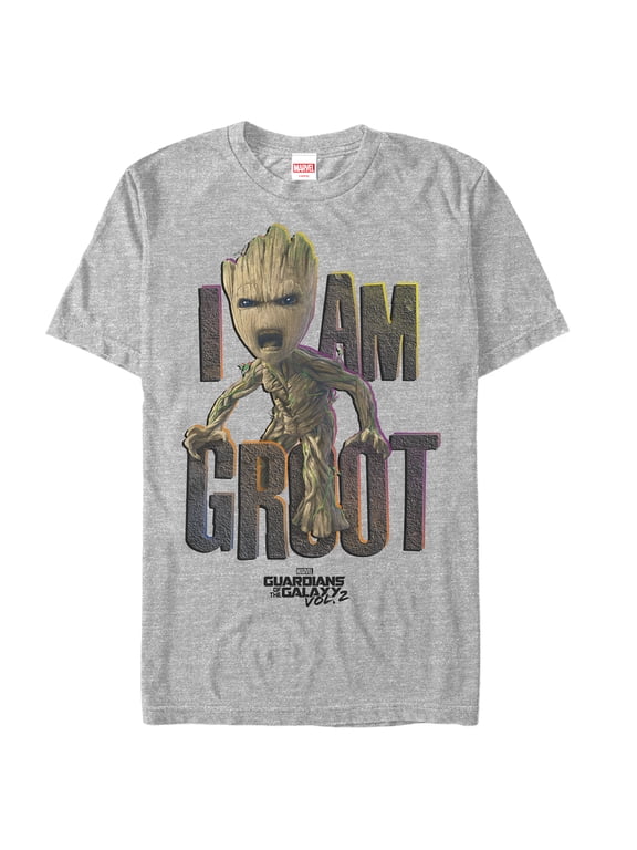 Men's Marvel Guardians of Galaxy Vol. 2 Groot Growl Graphic Tee Athletic Heather 2X Large
