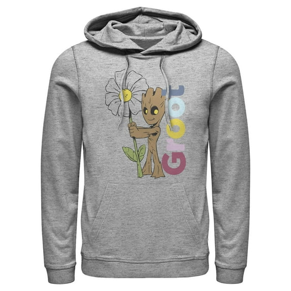 Men's Marvel Guardians of the Galaxy Cute Groot Flower Pull Over Hoodie