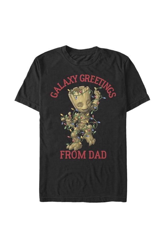 Men's Marvel Guardians of the Galaxy Dad Galaxy Greetings Graphic Tee Black Large