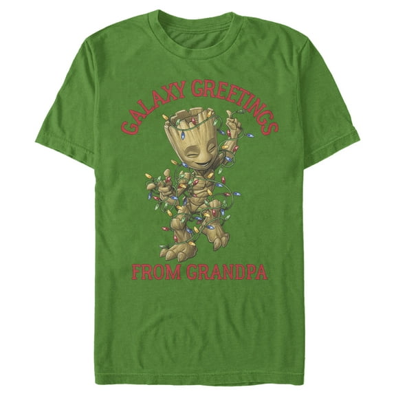 Men's Marvel Guardians of the Galaxy Grandpa Galaxy Greetings  Graphic Tee Kelly Green X Large