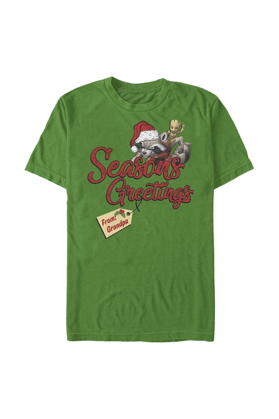 Men's Marvel Guardians of the Galaxy Grandpa Greetings Graphic Tee Kelly Green Large