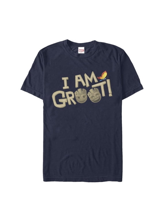 Men's Marvel Guardians of the Galaxy Groot Emoticon Graphic Tee Navy Blue Small