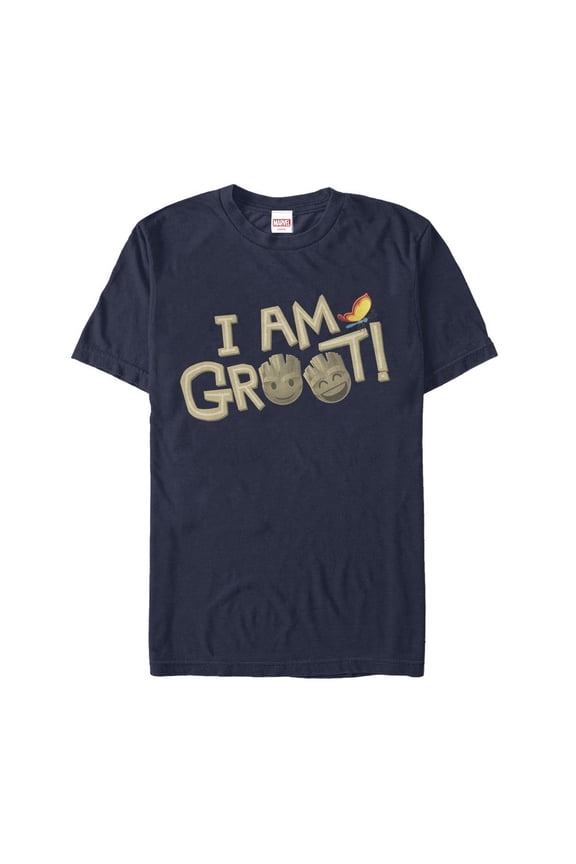 Men's Marvel Guardians of the Galaxy Groot Emoticon Graphic Tee Navy Blue X Large