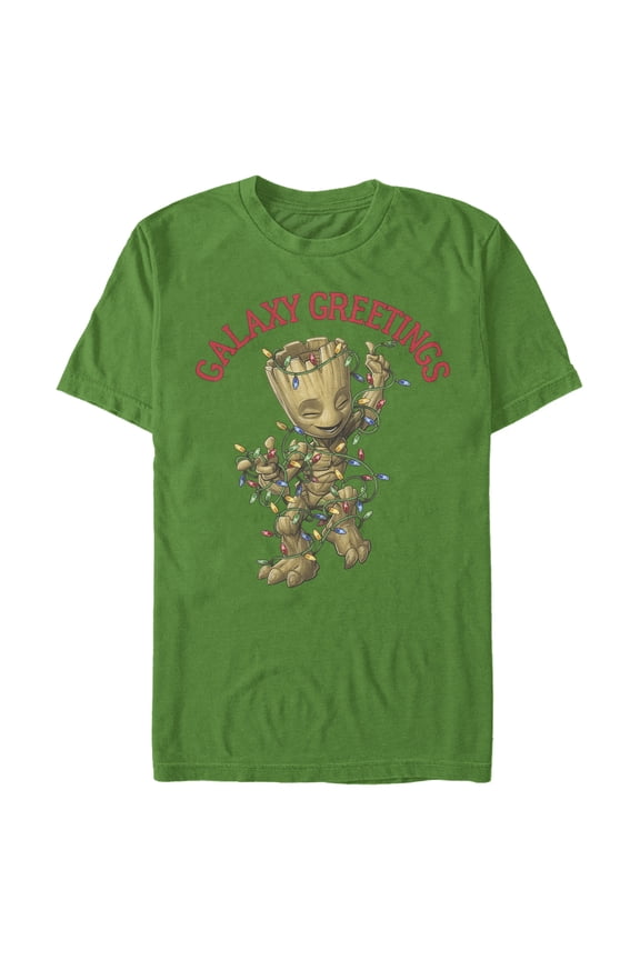 Men's Marvel Guardians of the Galaxy Groot Greetings Graphic Tee Kelly Green Large