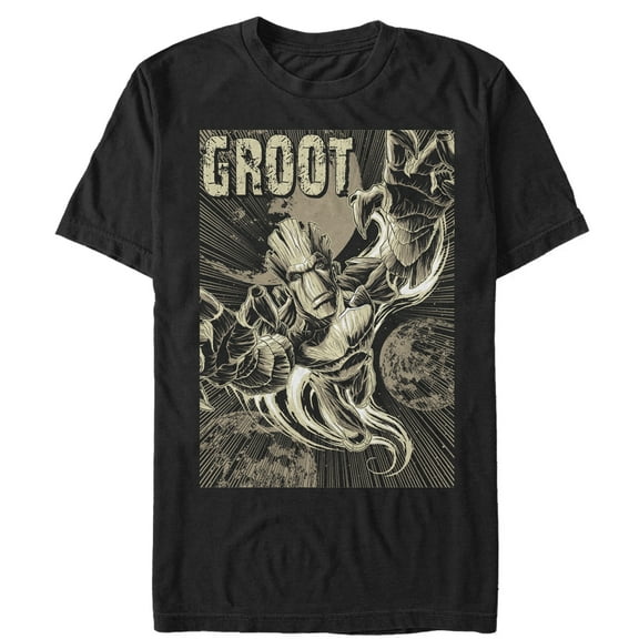Men's Marvel Guardians of the Galaxy Groot Plummet Graphic Tee Black Large