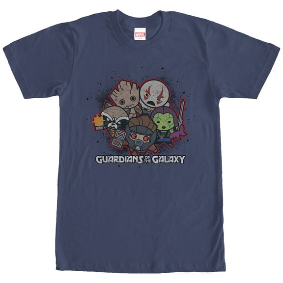 Men's Marvel Guardians of the Galaxy Kawaii Graphic Tee Navy Blue Large