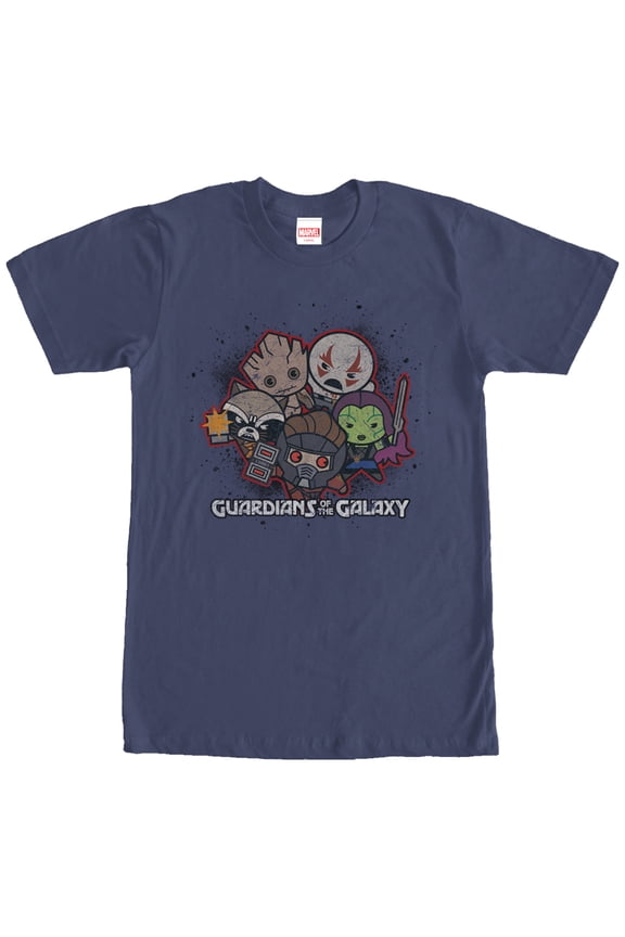 Men's Marvel Guardians of the Galaxy Kawaii Graphic Tee Navy Blue Large