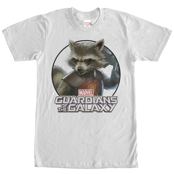Men's Marvel Guardians of the Galaxy Rocket Circle Graphic Tee White Large
