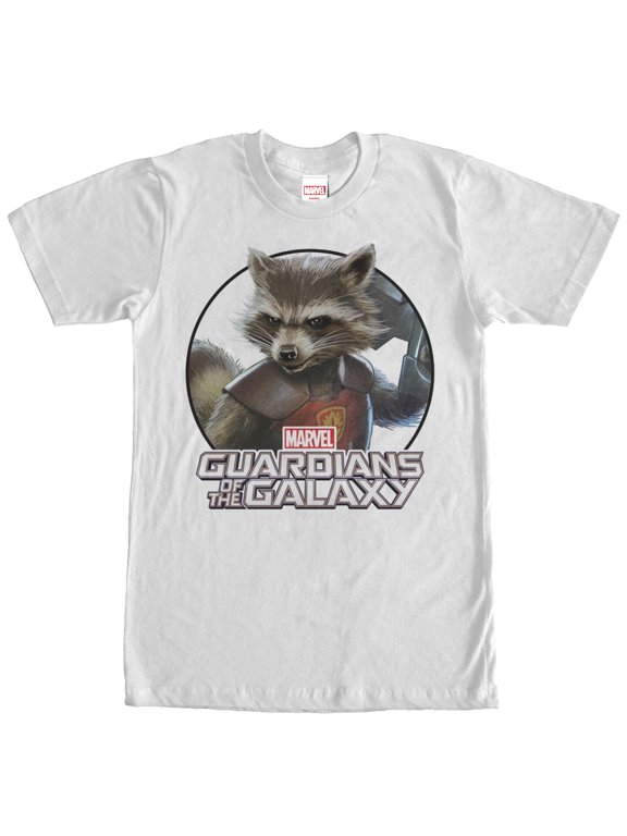 Men's Marvel Guardians of the Galaxy Rocket Circle Graphic Tee White Large