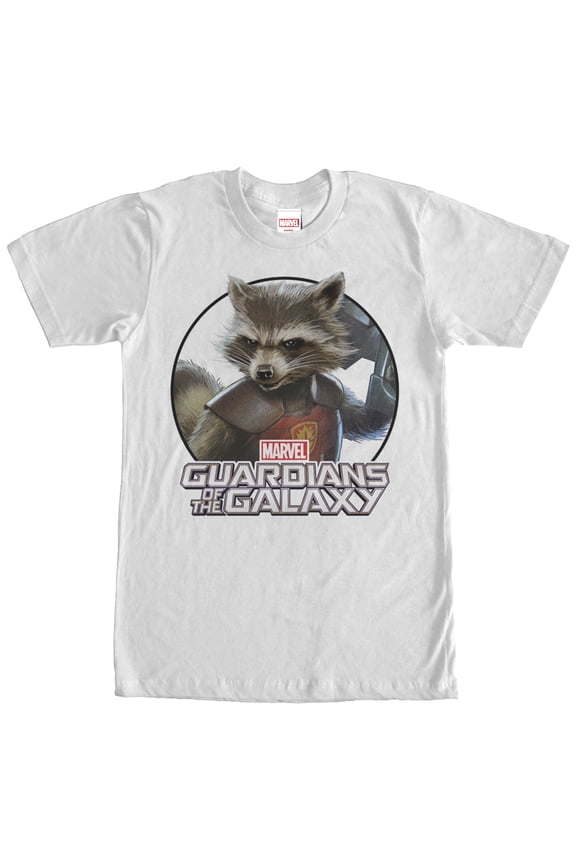 Men's Marvel Guardians of the Galaxy Rocket Circle Graphic Tee White Small