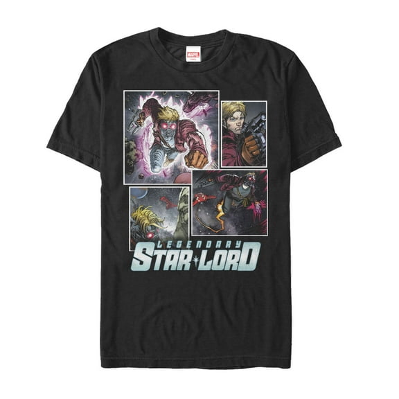 Men's Marvel Guardians of the Galaxy Star-Lord Collage  Graphic Tee Black Large